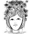 Woman head full of nightmares vector image