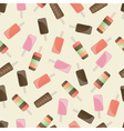 Different popsicles on brown background vector image