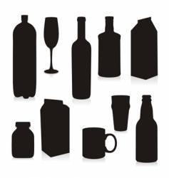 Silhouettes drink containers vector image