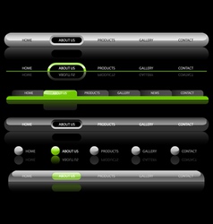 Website navigation templates on black vector image