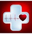 Normal ecg red background heartbeat EPS 8 vector image