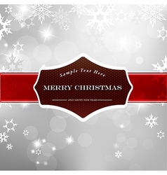Happy Christmas on silver background with snow vector image