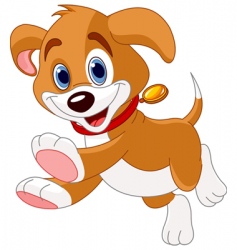 Running funny puppy vector image