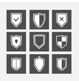 Shield flat icons set vector image