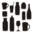 Silhouettes drink containers vector image
