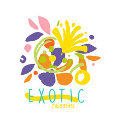 Exotic tropical summer vacation logo design vector image