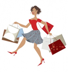Happy shopper vector image