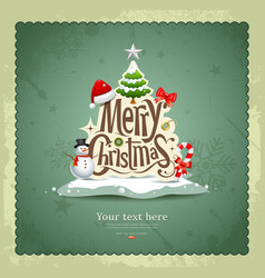 Merry Christmas Vintage design vector image