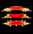 Set of 3 red ribbon vector image
