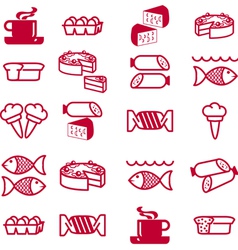 Food theme icons vector image