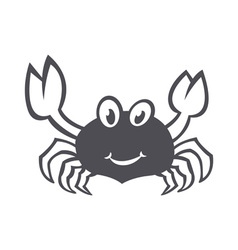 Crab sea food icon smile flat vector image