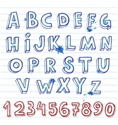 Doodle font vector image