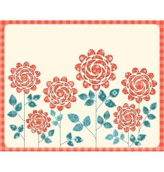 Patchwork roses card Patchwork roses card vector image