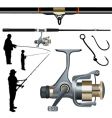 Fishing rod reel hook vector image