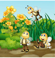 Bee in garden vector image