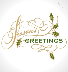 SEASONS GREETINGS hand lettering vector image