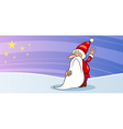 Santa Claus with star cartoon card vector image
