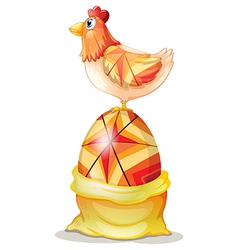 Cartoon Hen on Egg vector image