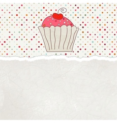 Retro Cupcake Card vector image