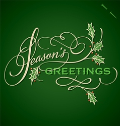 SEASONS GREETINGS hand lettering vector image