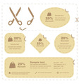 Vector scissors with cut lines vector image