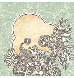 Hand draw ornate grunge vintage template vector image