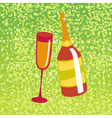 Wine bottle and glas vector image