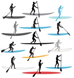 Stand up paddle boarding sup vector image