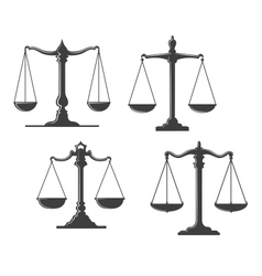 Vintage justice scales vector image