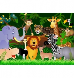 Animal in the jungle vector image