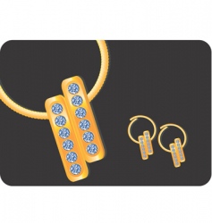 Gold necklace vector image