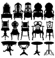 Antique chair and table vector image