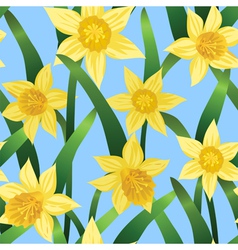 Seamless background with daffodils vector image