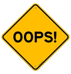 Oops Road Sign vector image