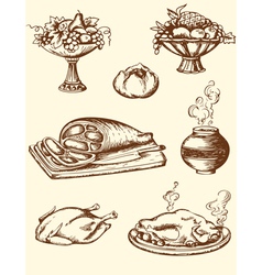 Drawing vintage food vector image
