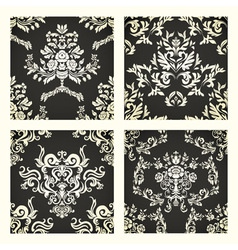 Damask seamless patterns vector image