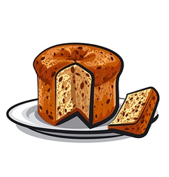 Raisins cake panettone vector image