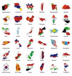 Asia maps vector image
