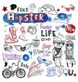 Hipsters doodle set vector image