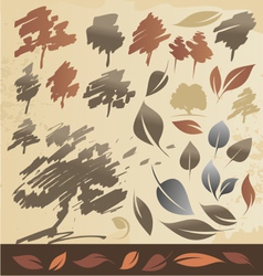 Tree and leaf vector image