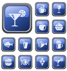 Food and drink buttons vector image