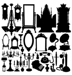 Antique furniture and objects vector image