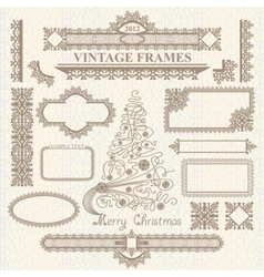 Christmas vintage elements set Christmas vintage elements set vector image