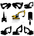 Excavator silhouette Excavator silhouette vector image