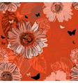 Seamless Orange Background with Chamomiles vector image