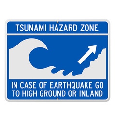 Tsunami Danger Sign vector image