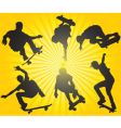 Skateboarding silhouettes vector image