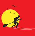 Stand up paddle boarding vector image