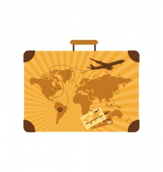 Summer travel suitcase vector image