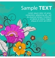 Card with flowers grunge vector image